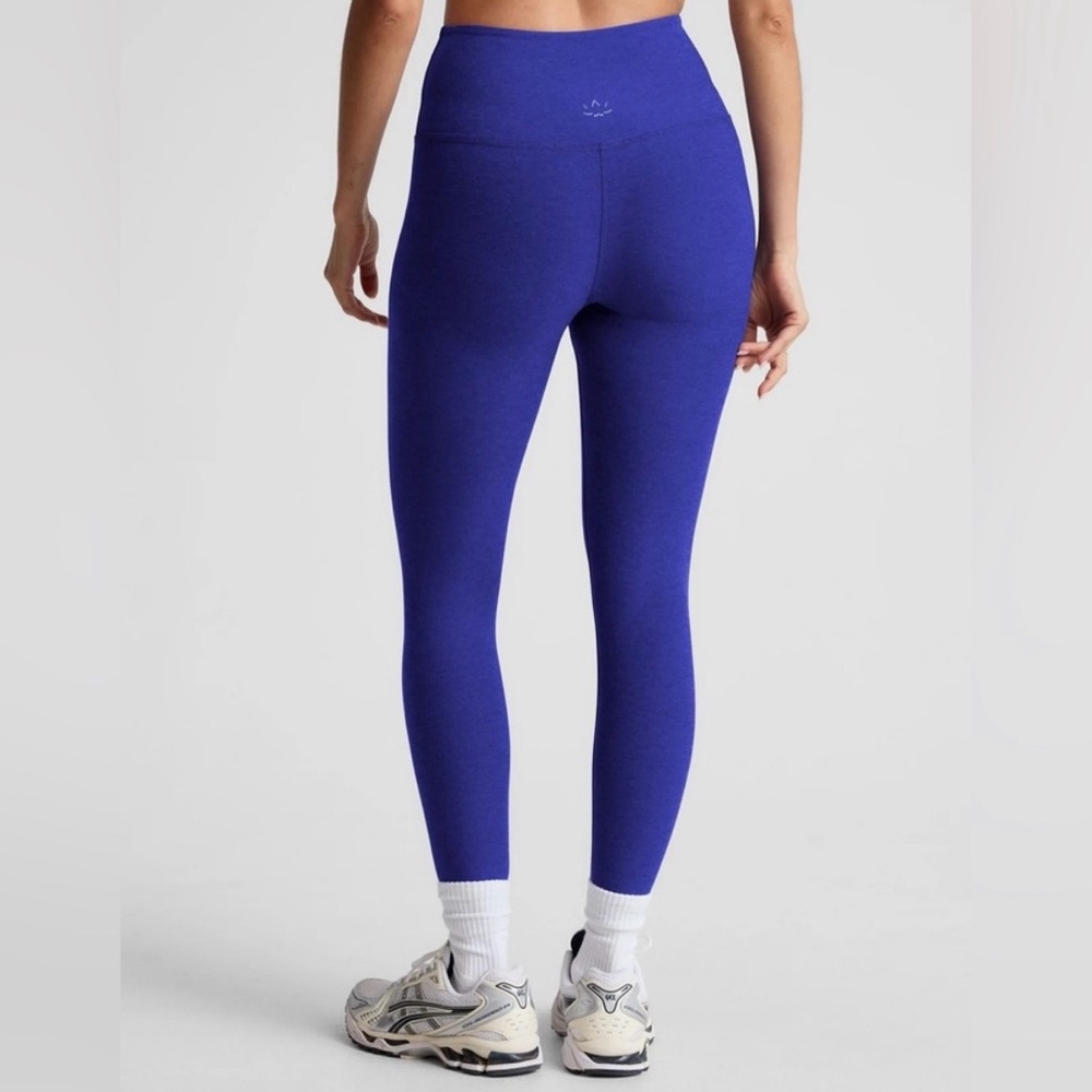 Beyond Yoga At Your Leisure Space Dye High Waist Midi Leggings In Vibrant Royal